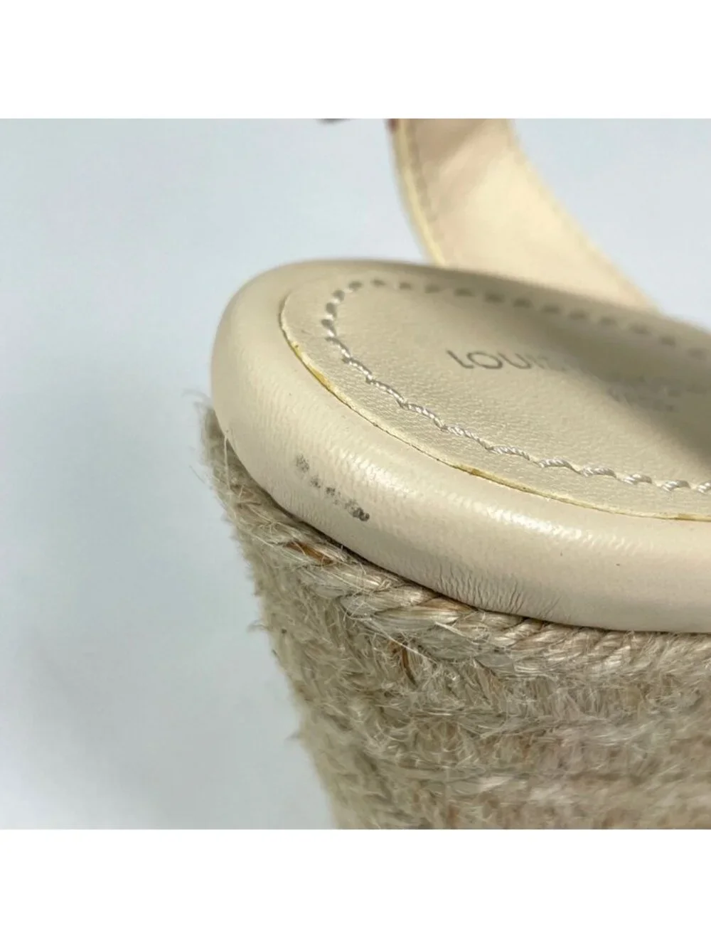 Louis Vuitton Star Board Sandals Shoes Logo Wedge Sole Leather Beige
